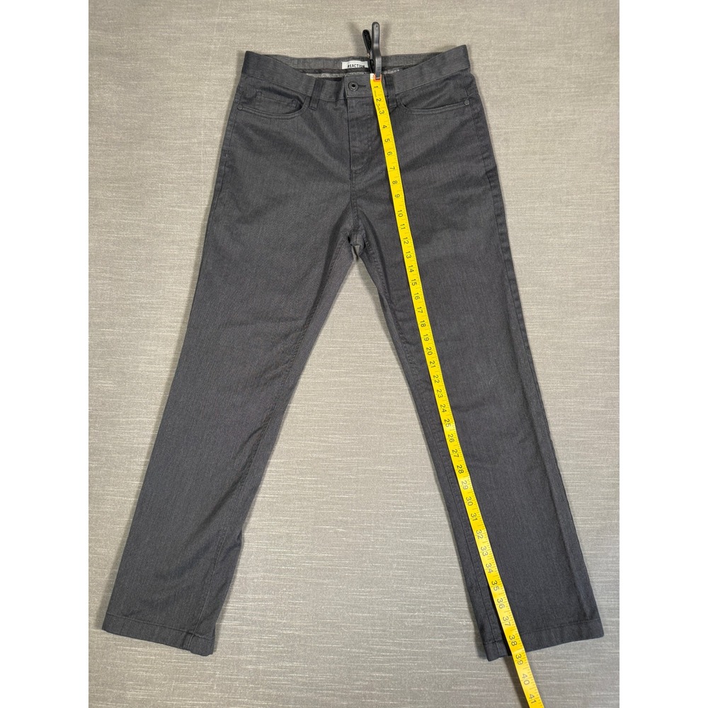 Kenneth Cole Reaction Mens Slim Fit Pants 32x30 Charcoal Gray Heather 5-Pocket - Picture 2 of 11